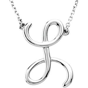 Script Initial Necklace or Center