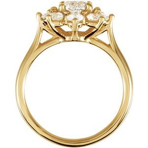 14K Yellow Gold 1 3/4 CTW Natural Diamond Cluster Ring