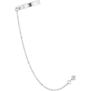 10K White Gold Ear Cuff with Chain