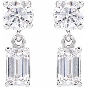 14K White Gold 2 1/2 CTW Lab-Grown Diamond Two-Stone Earrings – image 2
