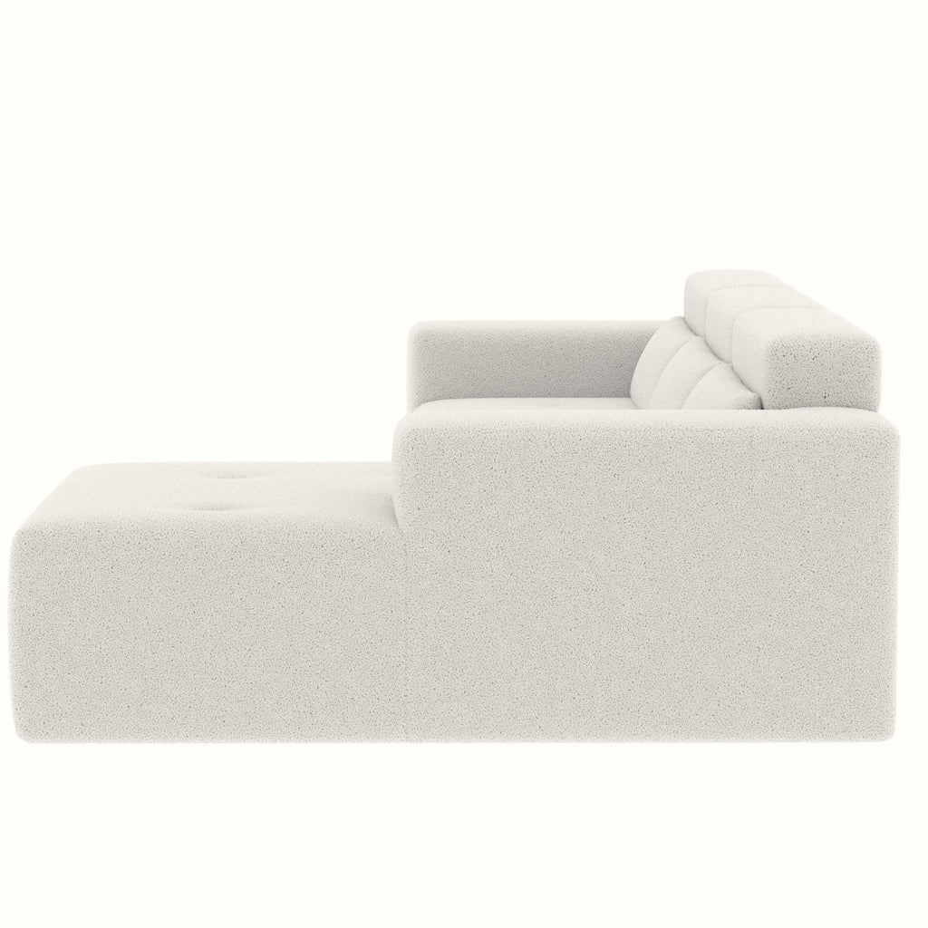 109'' Modern Modular Sectional Sofa,  Teddy Fabric L Shaped Couch, 3 Seat Corner Sofa Couch, Modern Upholstered Couch with Chaise & Pillows for Living Room Apartment, No Assembly Required