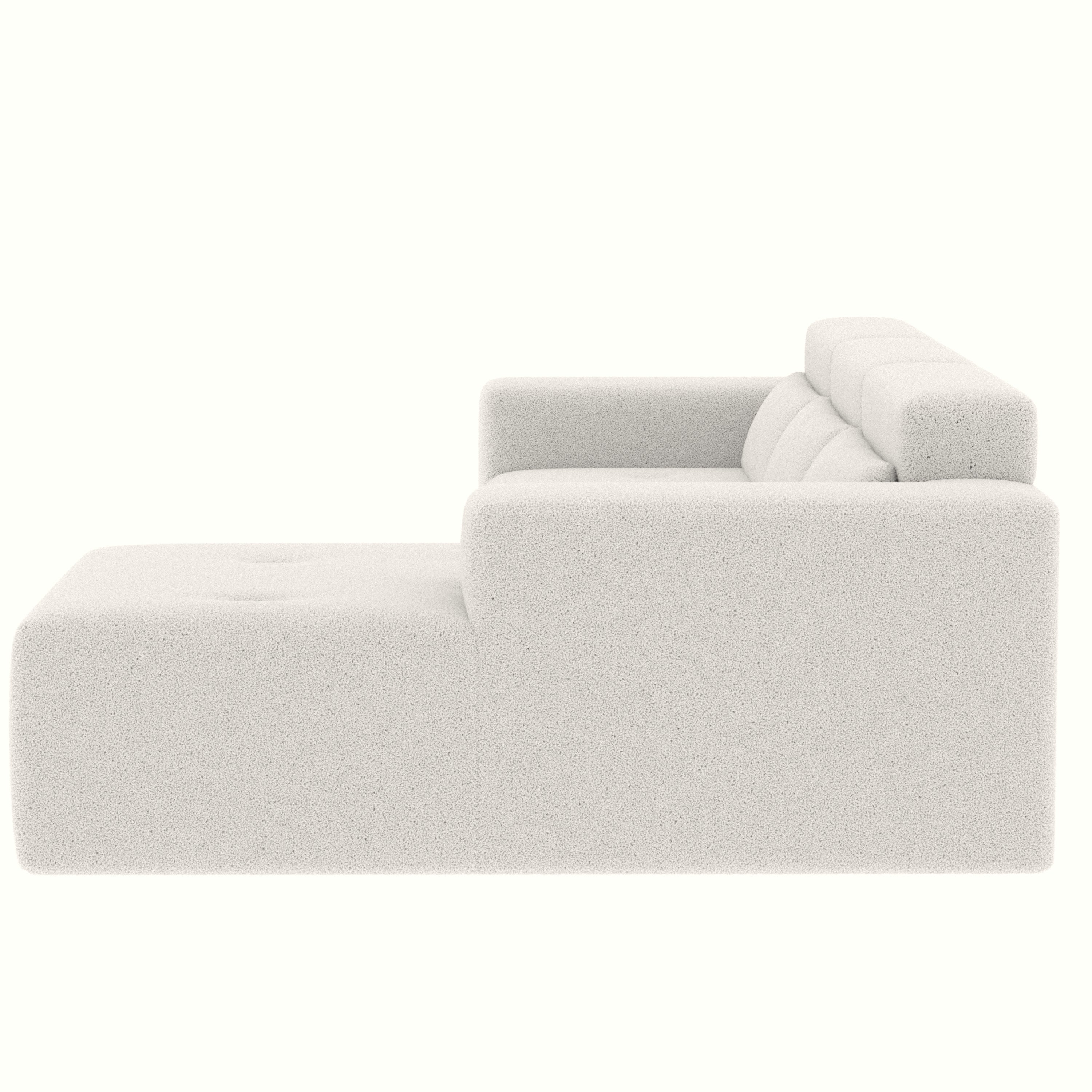 109'' Modern Modular Sectional Sofa,  Teddy Fabric L Shaped Couch, 3 Seat Corner Sofa Couch, Modern Upholstered Couch with Chaise & Pillows for Living Room Apartment, No Assembly Required