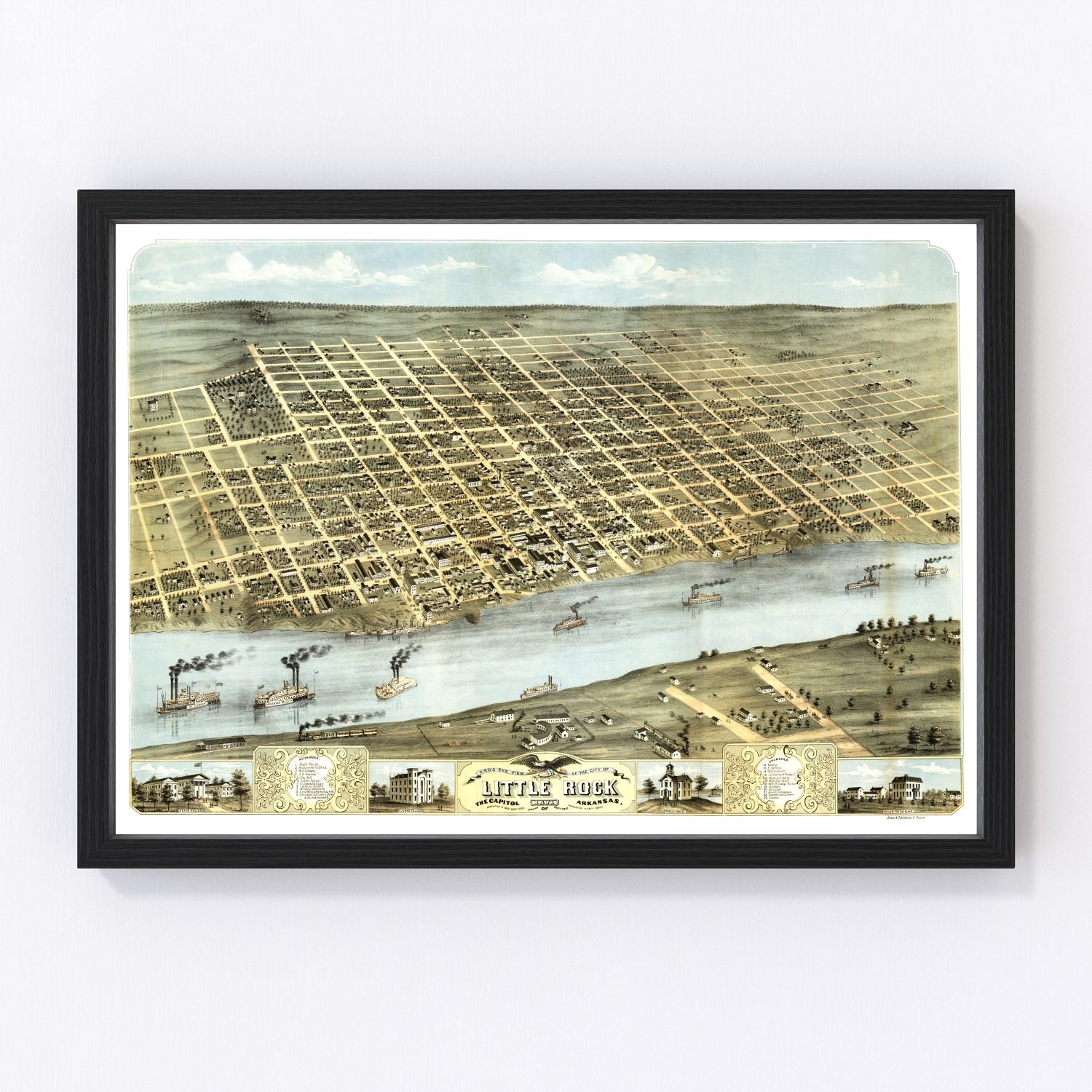 Vintage Map of Little Rock, Arkansas 1871
