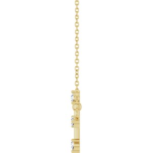 14K Yellow Gold 2.2 mm Round Sideways Cross 18" Necklace Mounting – image 5