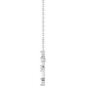 10K White Gold 2.2 mm Round Sideways Cross 18" Necklace Mounting – image 6