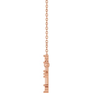 14K Rose Gold 2.2 mm Round Sideways Cross 18" Necklace Mounting – image 6