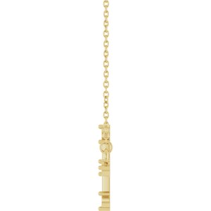 10K Yellow Gold 2.2 mm Round Sideways Cross 18" Necklace Mounting – image 6