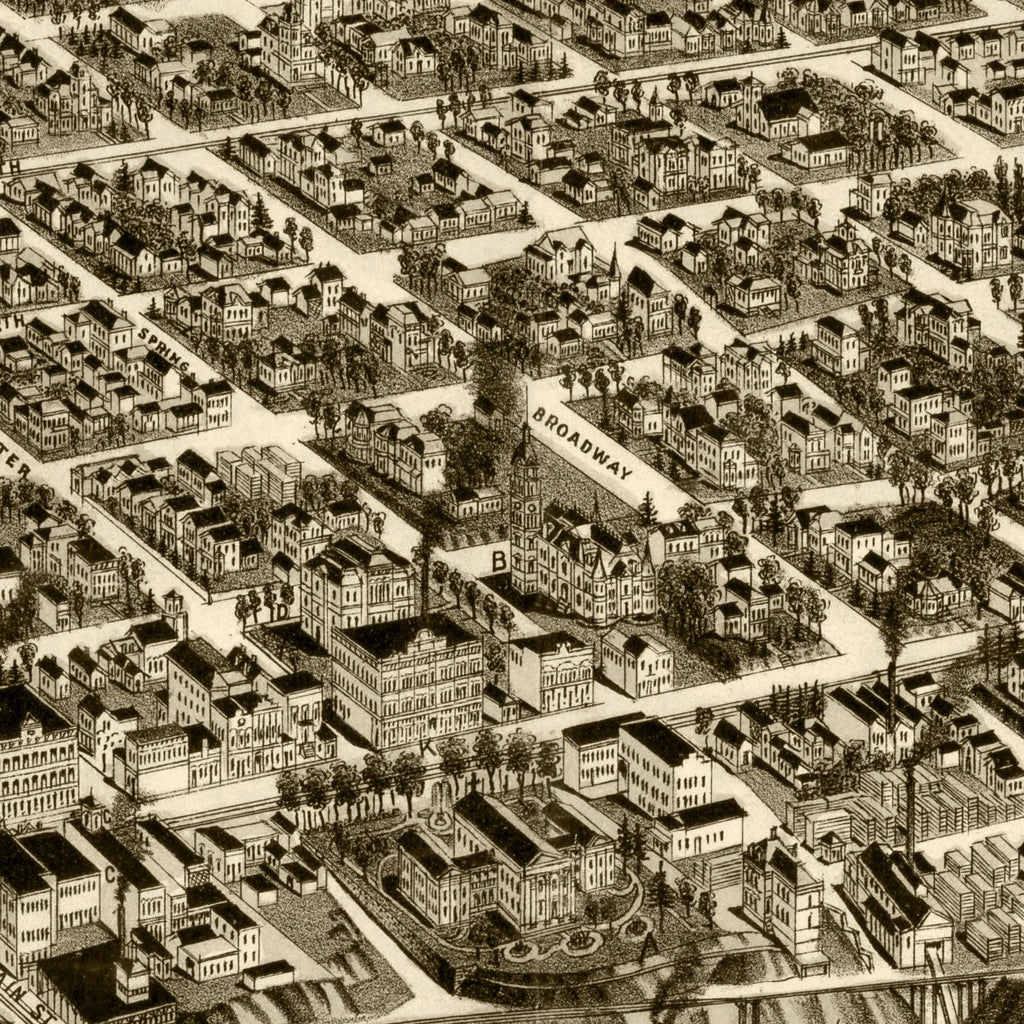 Vintage Map of Little Rock, Arkansas 1887