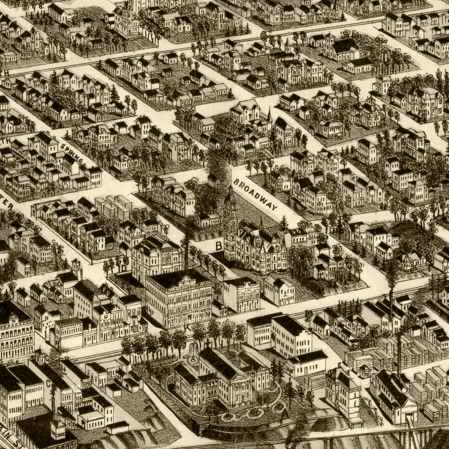 Vintage Map of Little Rock, Arkansas 1887