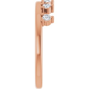 14K Rose Gold 2 mm Round Accented Crown Ring Mounting – image 7
