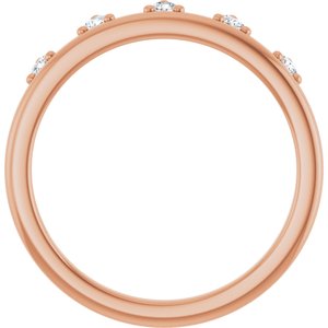 14K Rose Gold 2 mm Round Accented Crown Ring Mounting – image 3