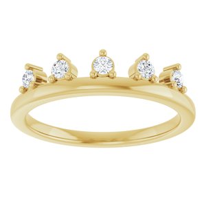 14K Yellow Gold 1/6 CTW Natural Diamond Crown Ring – image 3