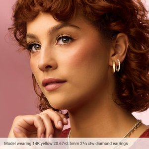 14K Rose Gold 2 5/8 CTW Lab-Grown Diamond Inside-Outside 20.6 mm Hoop Earrings – image 5