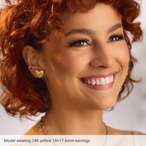 Electroform Puffed Heart Stud Earrings