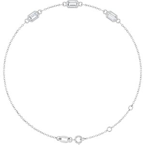 Sterling Silver 1 CTW Natural Diamond Bezel-Set 3-Stone 7 1/2" Bracelet
