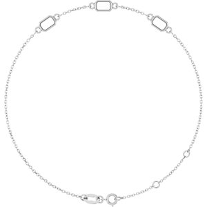 Platinum 5x3 mm Emerald 3-Stone Bezel-Set 7 1/2" Bracelet Mounting – image 2