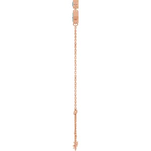 14K Rose Gold Natural Blue Zircon Bezel-Set 3-Stone 7 1/2" Bracelet – image 3