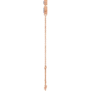 14K Rose Gold Lab-Grown Blue Sapphire Bezel-Set 3-Stone 7 1/2" Bracelet – image 3
