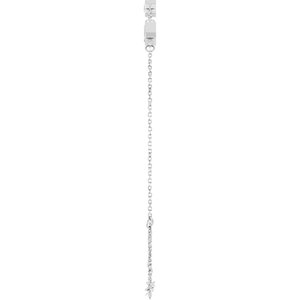 14K White Gold 1 CTW Natural Diamond Bezel-Set 3-Stone 7 1/2" Bracelet – image 3