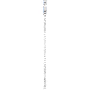 Sterling Silver Lab-Grown Blue Sapphire Bezel-Set 3-Stone 7 1/2" Bracelet – image 3