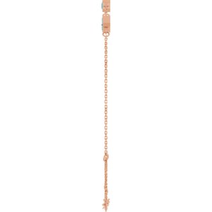 14K Rose Gold Natural Aquamarine Bezel-Set 3-Stone 7 1/2" Bracelet – image 3
