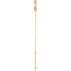 14K Yellow Gold Lab-Grown Blue Sapphire Bezel-Set 3-Stone 7 1/2" Bracelet – image 3