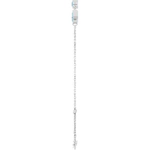 14K White Gold Natural Blue Zircon Bezel-Set 3-Stone 7 1/2" Bracelet – image 3