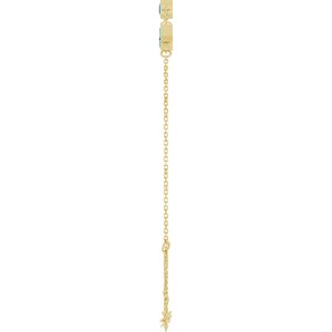 14K Yellow Gold Natural Blue Zircon Bezel-Set 3-Stone 7 1/2" Bracelet – image 3