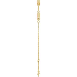 14K Yellow Gold Natural Pink Tourmaline Bezel-Set 3-Stone 7 1/2" Bracelet – image 3