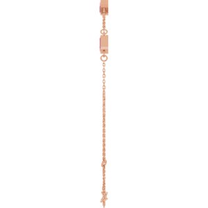 14K Rose Gold Natural Pink Tourmaline Bezel-Set 3-Stone 7 1/2" Bracelet – image 3