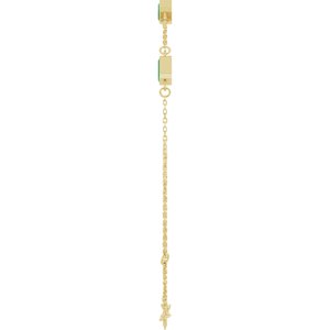 14K Yellow Gold Lab-Grown Emerald Bezel-Set 3-Stone 7 1/2" Bracelet – image 3