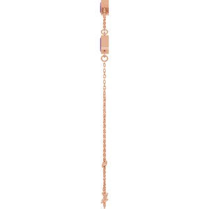 14K Rose Gold Natural Amethyst Bezel-Set 4-Stone 7 1/2" Bracelet – image 3