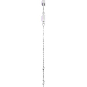 14K White Gold Natural Amethyst Bezel-Set 4-Stone 7 1/2" Bracelet – image 3