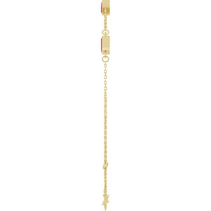 14K Yellow Gold Lab-Grown Ruby Bezel-Set 4-Stone 7 1/2" Bracelet – image 3