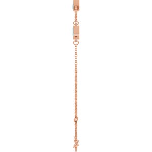 14K Rose Gold Natural Aquamarine Bezel-Set 3-Stone 7 1/2" Bracelet – image 3