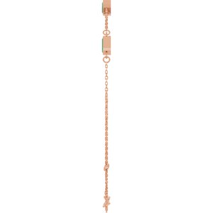 14K Rose Gold Lab-Grown Emerald Bezel-Set 3-Stone 7 1/2" Bracelet – image 3