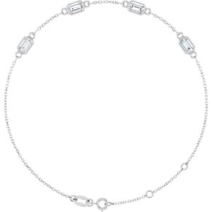 Platinum 1 3/8 CTW Natural Diamond Bezel-Set 3-Stone 7 1/2" Bracelet