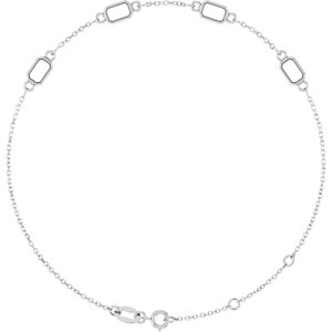 Sterling Silver 5x3 mm Emerald 4-Stone Bezel-Set 7 1/2" Bracelet Mounting – image 2
