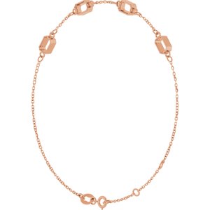 14K Rose Gold 5x3 mm Emerald 4-Stone Bezel-Set 7 1/2" Bracelet Mounting – image 4