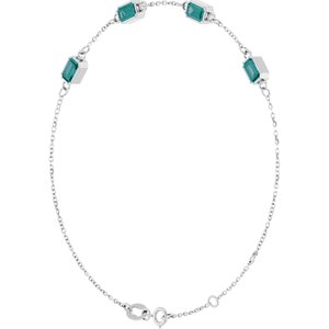 Sterling Silver Lab-Grown Alexandrite Bezel-Set 4-Stone 7 1/2" Bracelet – image 2