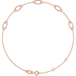 14K Rose Gold 5x3 mm Emerald 5-Stone Bezel-Set 7 1/2" Bracelet Mounting – image 2