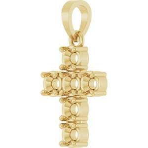 14K Yellow Gold 3 mm Round Cross Pendant Mounting – image 4