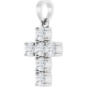 Platinum 1/2 CTW Lab-Grown Diamond Cross Pendant – image 2