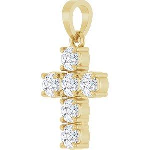 14K Yellow Gold 1/2 CTW Lab-Grown Diamond Cross Pendant – image 2
