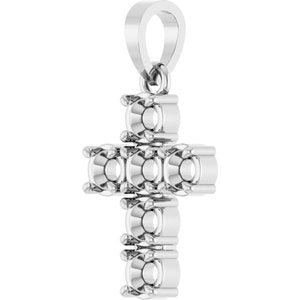 Sterling Silver 3 mm Round Cross Pendant Mounting – image 4