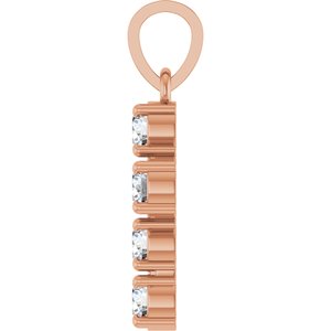 14K Rose Gold 1/2 CTW Lab-Grown Diamond Cross Pendant – image 3