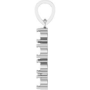 10K White Gold 3 mm Round Cross Pendant Mounting – image 6