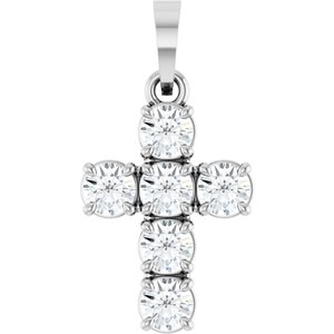 Sterling Silver 3 mm Round Cross Pendant Mounting