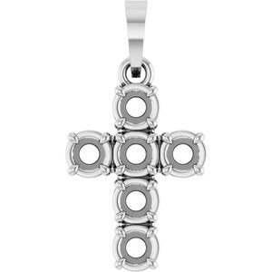 Platinum 3 mm Round Cross Pendant Mounting – image 2