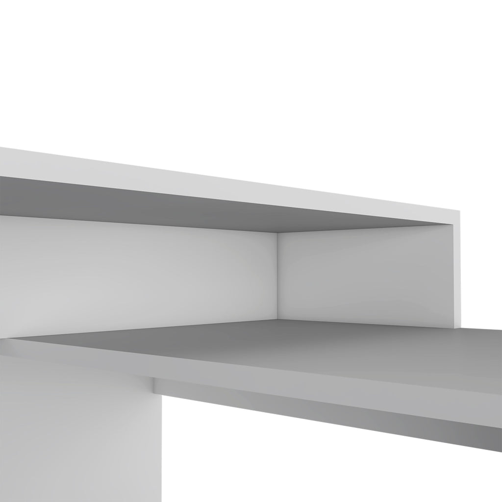 Dallas L-Shaped Home Office Desk, Two Shelves, Single Door Cabinet